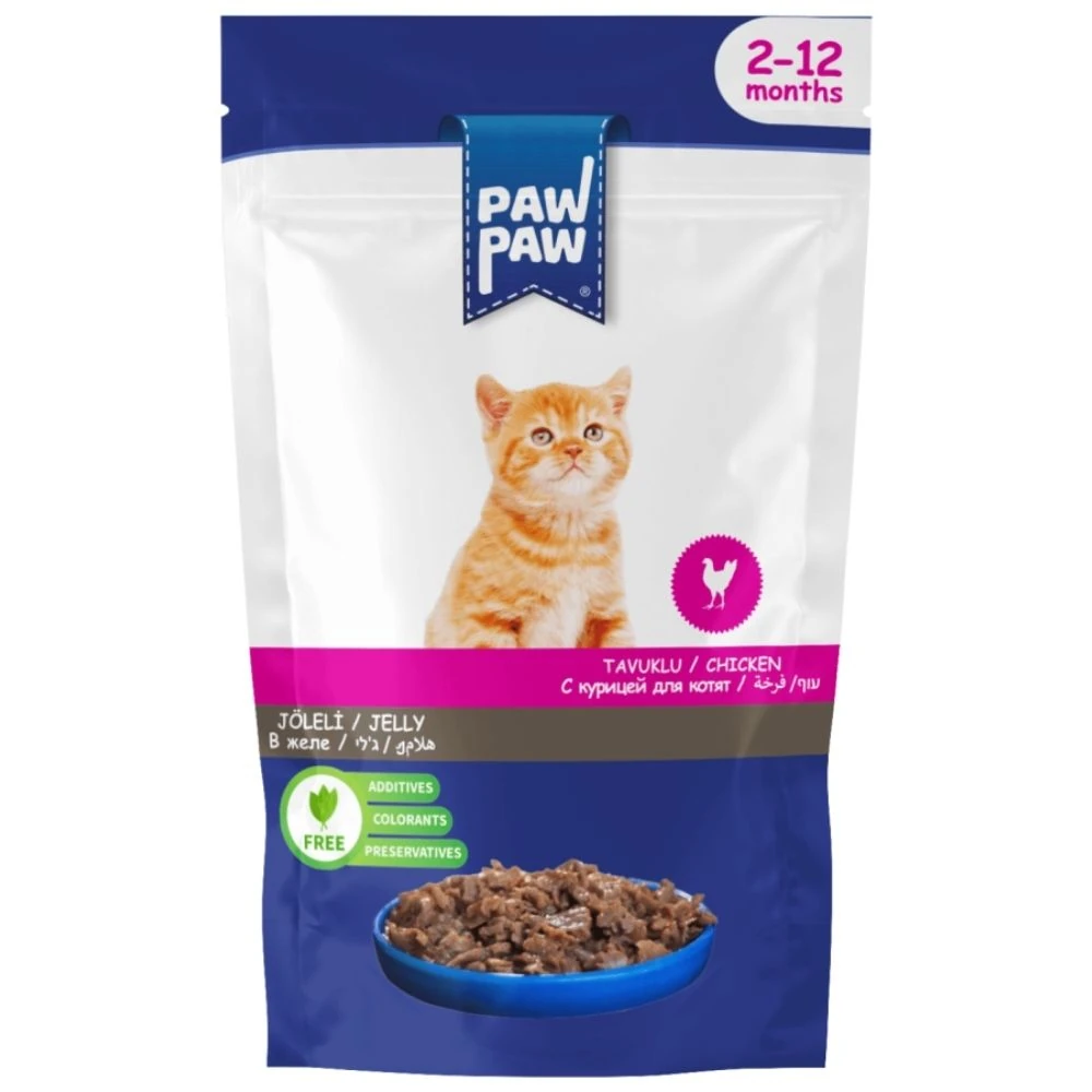 PawPaw Yavru Tavuklu Kedi Pouch 85 GR