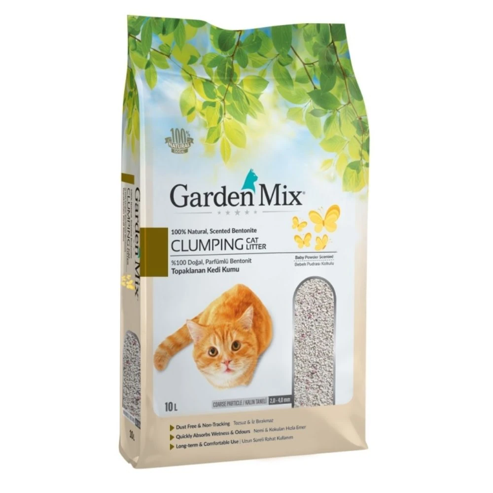 Gardenmix Bebek Pudrası Kedi Kumu 10 LT (Kalın Tane)