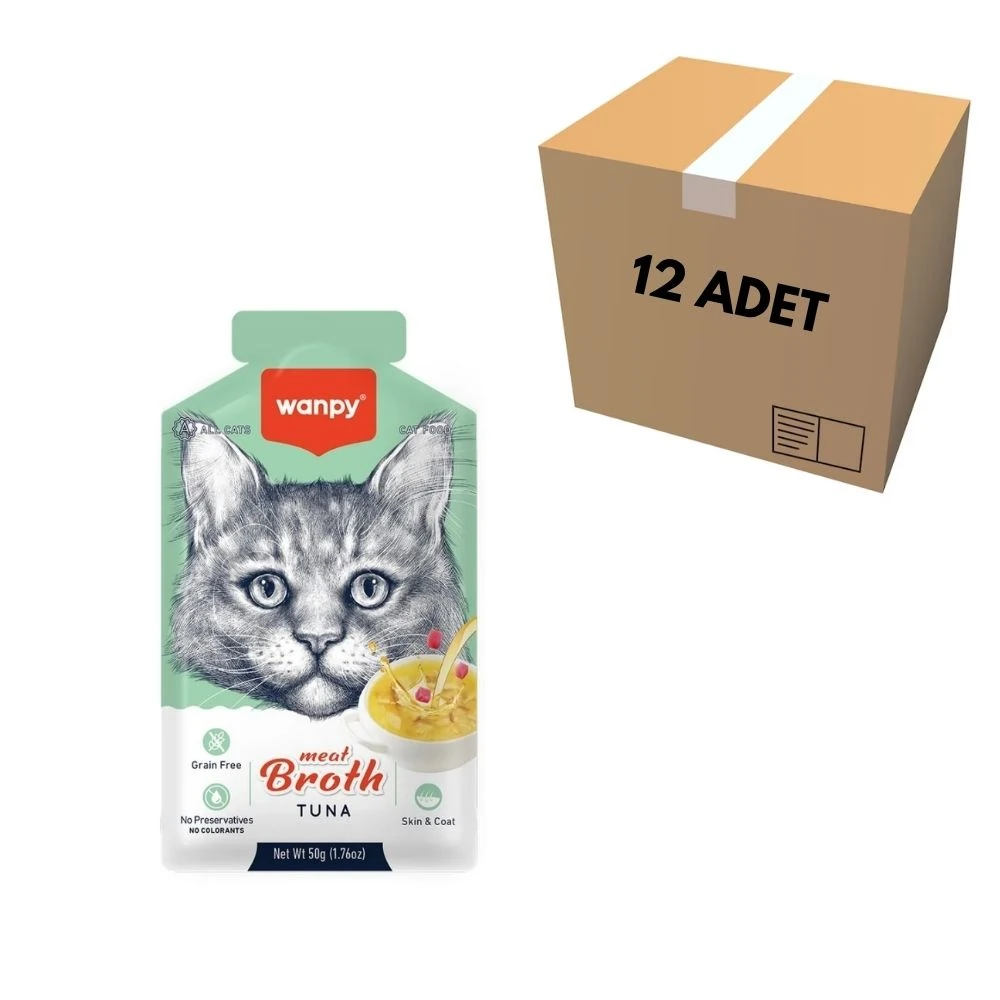 Wanpy Ton Balığı Eti Kedi Çorbası 50 GR (12 Adet)