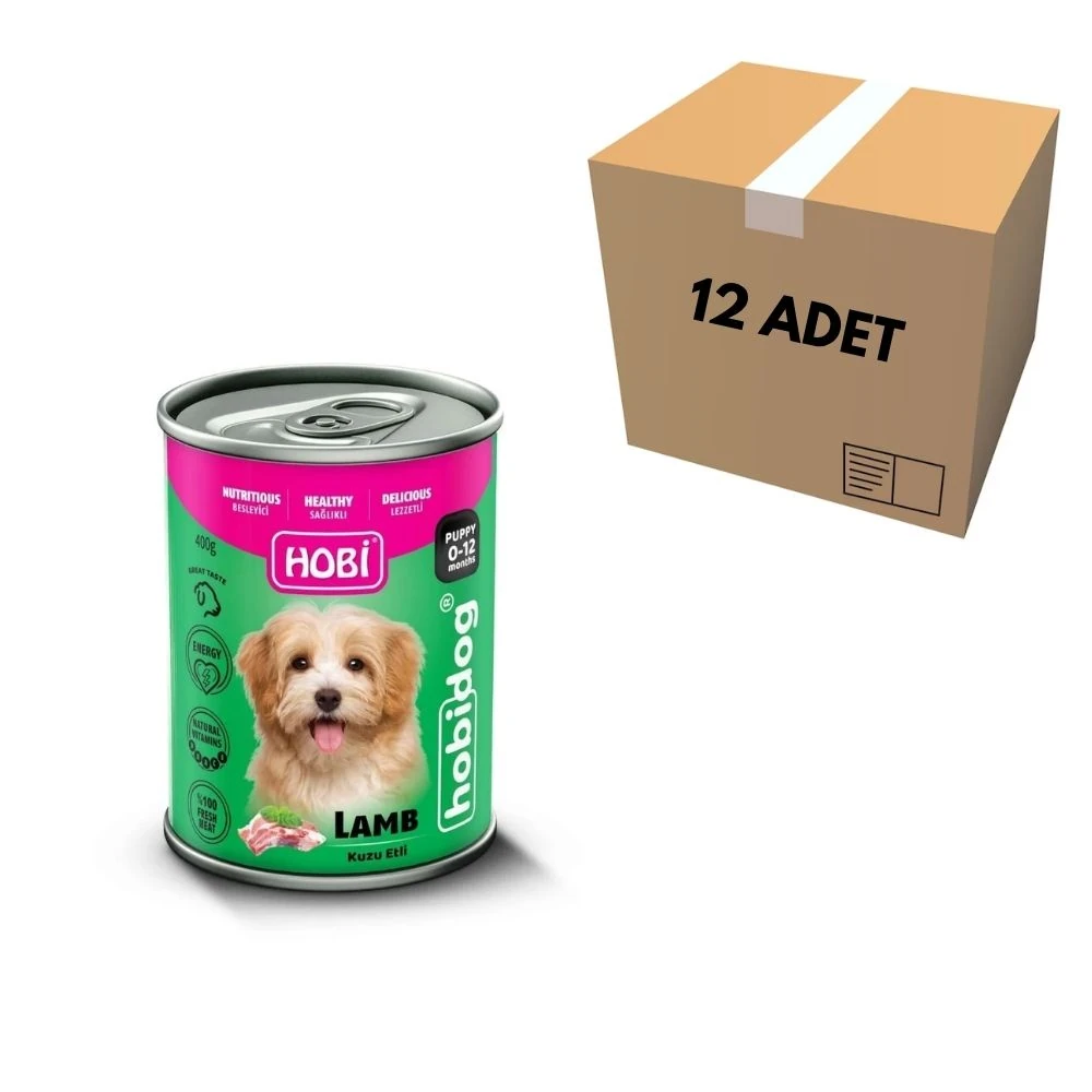 Hobi Kuzu Etli Yavru Köpek Konservesi 400 GR (12 Adet)