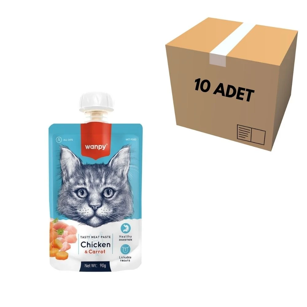 Wanpy Tavuklu & Havuçlu Kedi Et Ezmesi 90 GR (10 Adet)