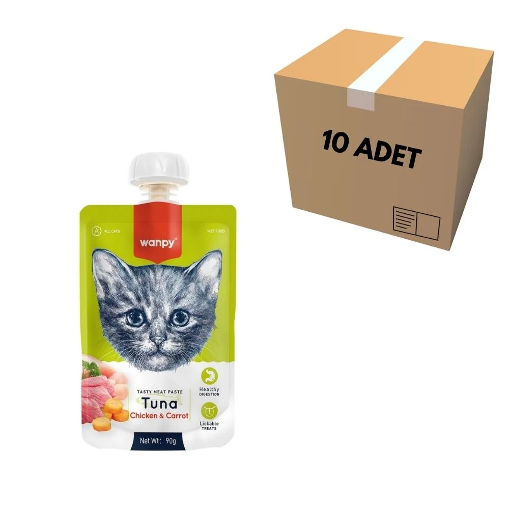 Wanpy Ton Balıklı & Tavuklu Kedi Et Ezmesi 90 GR (10 Adet)