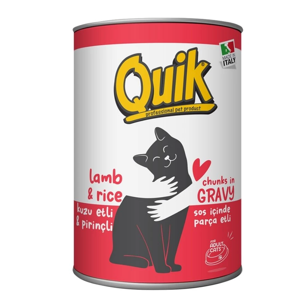 Quik Kuzu Etli & Pirinçli Kedi Konserve 415 GR