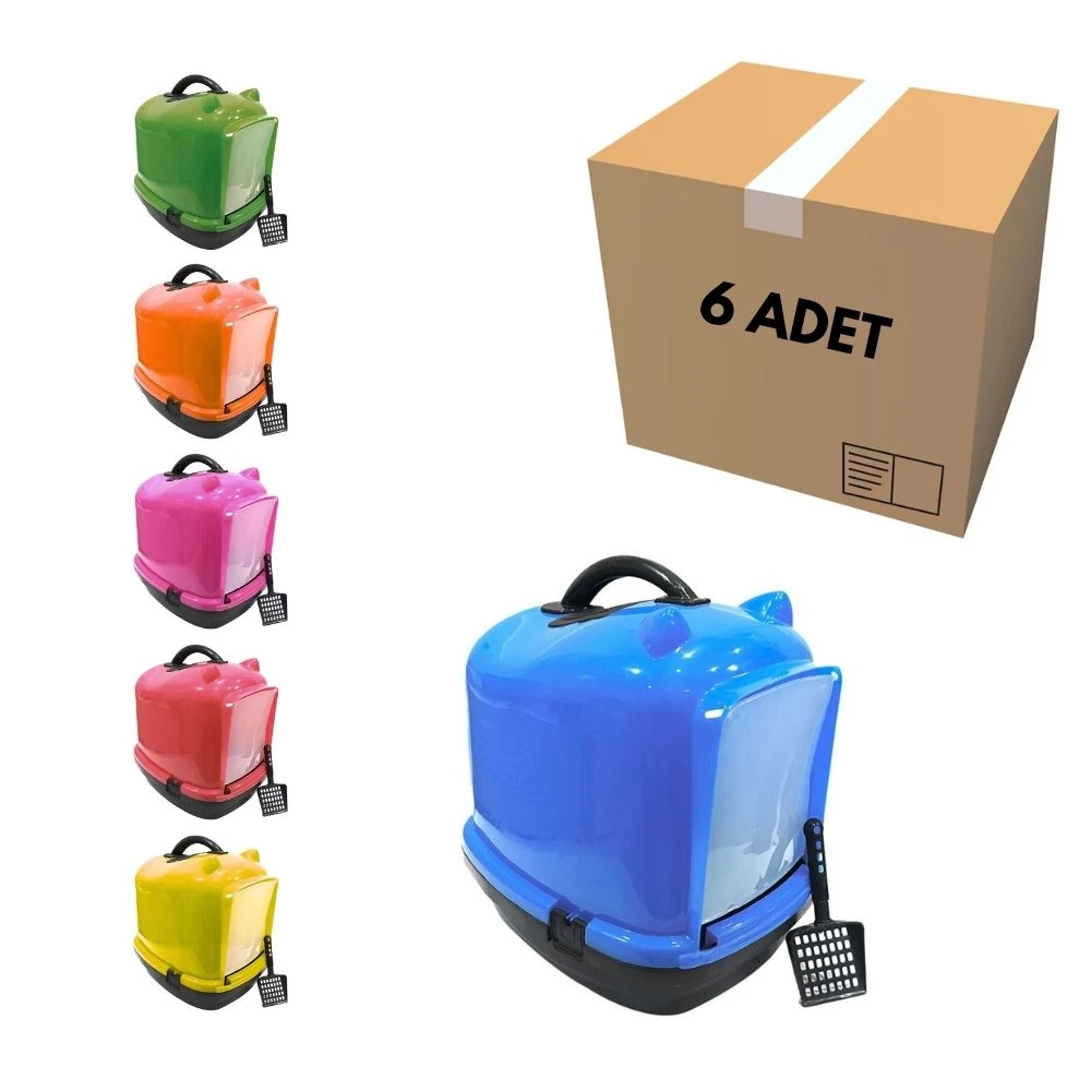 Kulaklı Kapalı Kedi Tuvaleti (6 Adet)