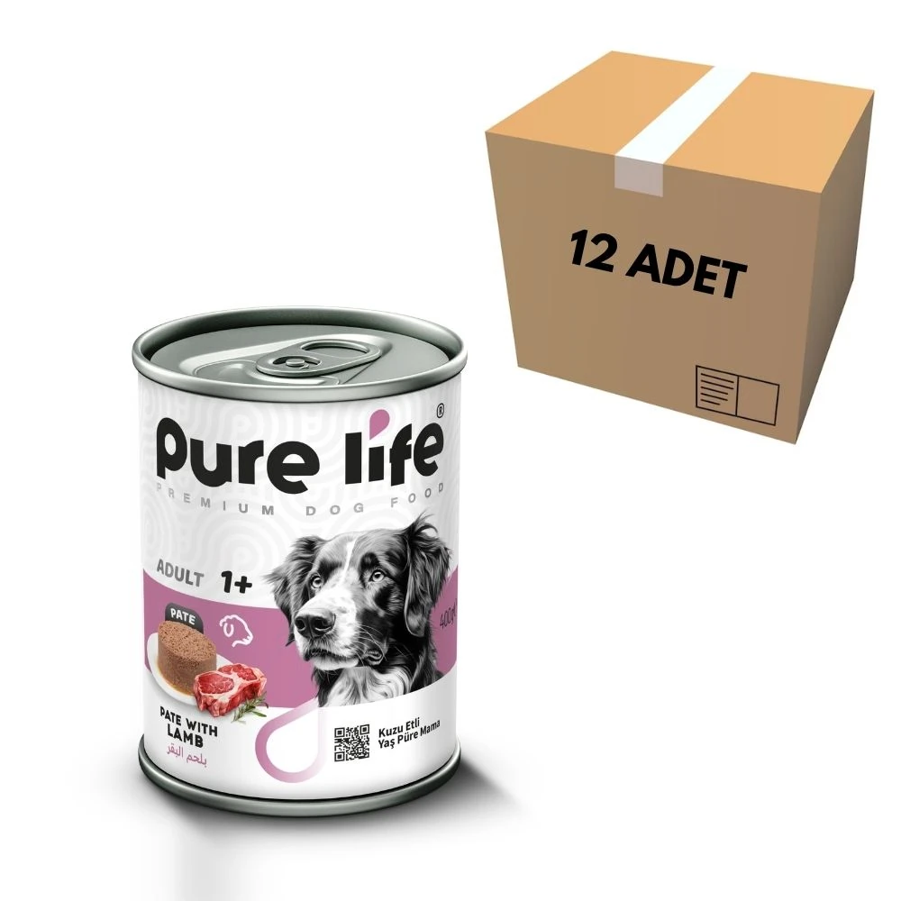 Purelife Kuzu Etli Köpek Konservesi 400 GR (12 Adet)