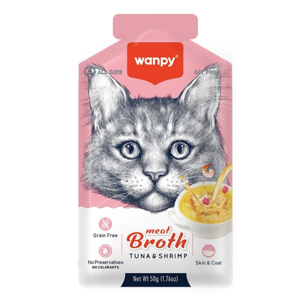 Wanpy Karidesli Ton Balığı Eti Kedi Çorbası 50 GR