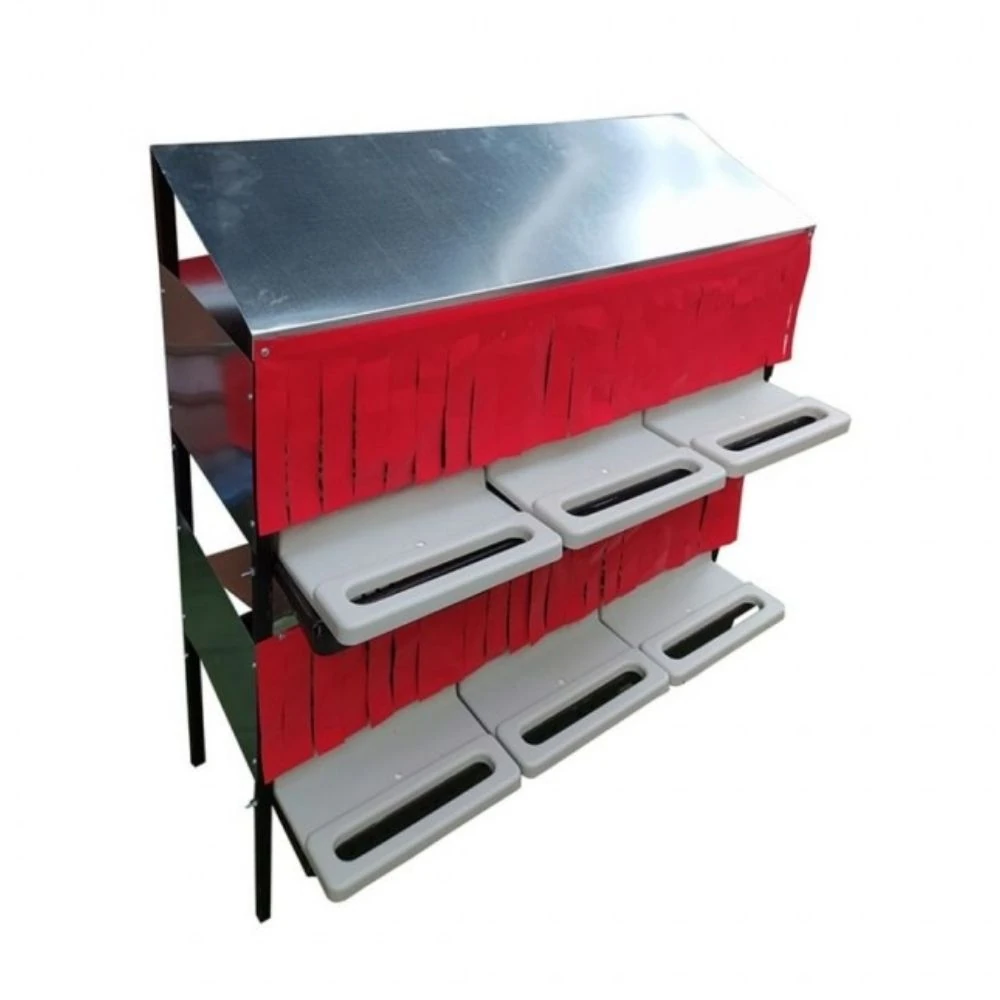 6 Gözlü 2 Kat Galvaniz Tavuk Folluk