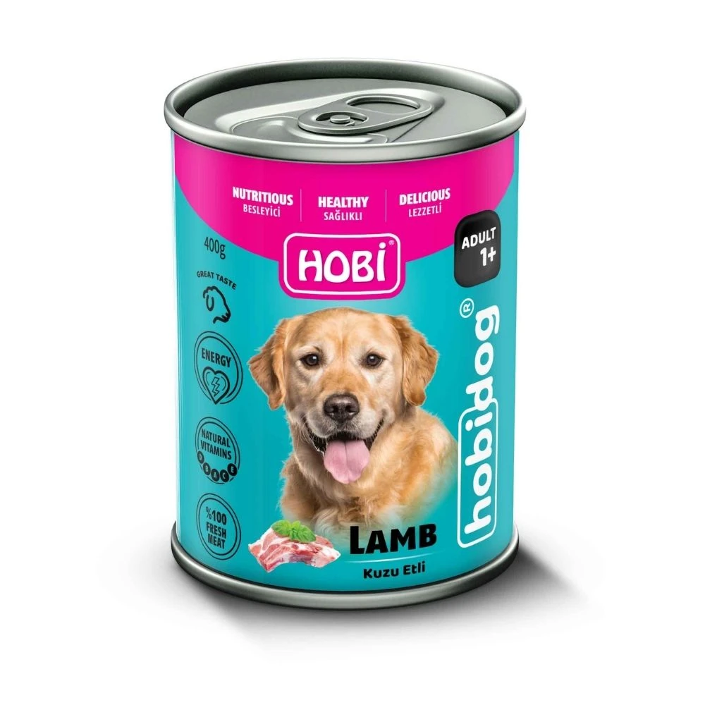 Hobi Kuzu Etli Yetişkin Köpek Konservesi 400 GR