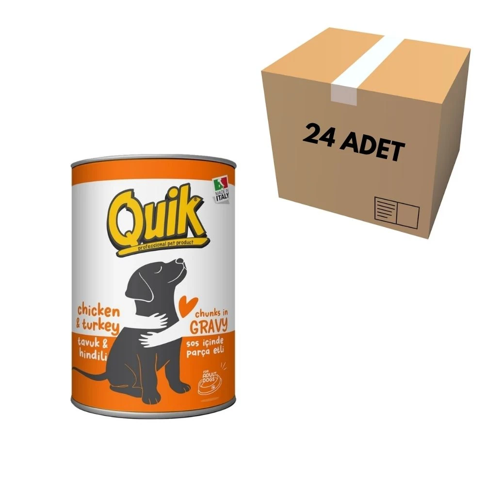 Quik Tavuklu & Hindili Köpek Konserve 415 GR (24 Adet)