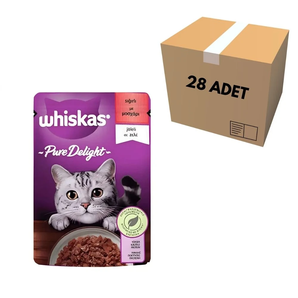 Whiskas Pure Delight Sığırlı Kedi Pouch 85 GR (28 Adet)