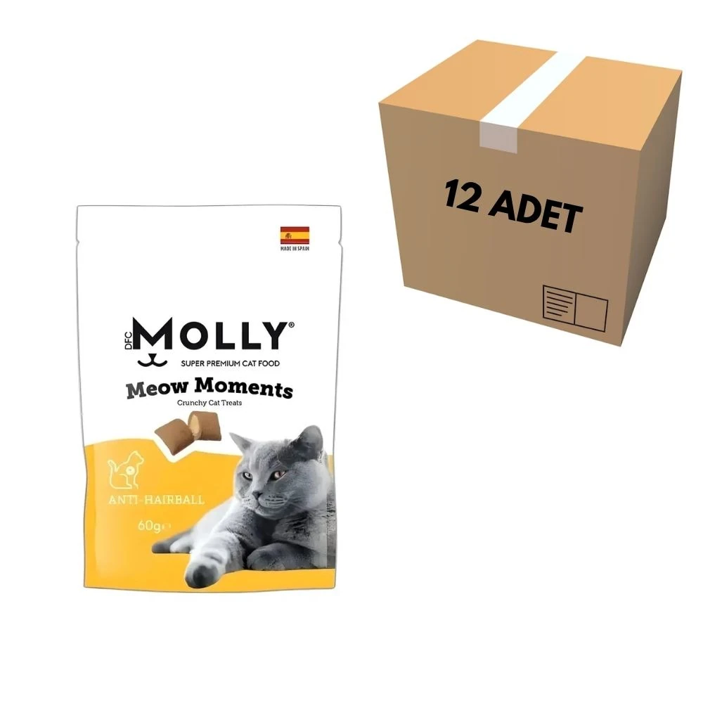 Molly Meow Moments Anti-Hairball Tüy Yumağı Kontrolü İçin Kedi Ödül Maması 60 GR (12 Adet)