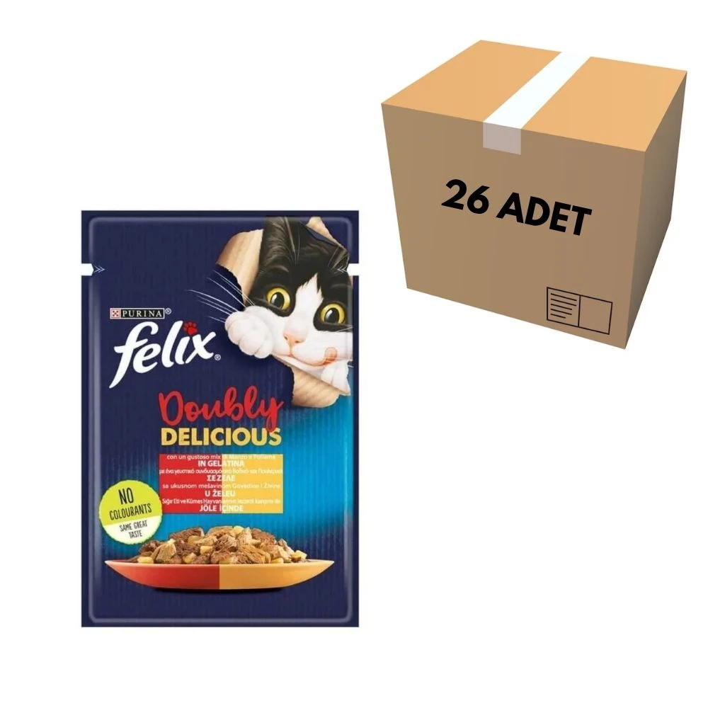 Purina Felix Sığır Etli & Kümes Hayvanlı Kedi Pouch 85 GR (26 Adet)
