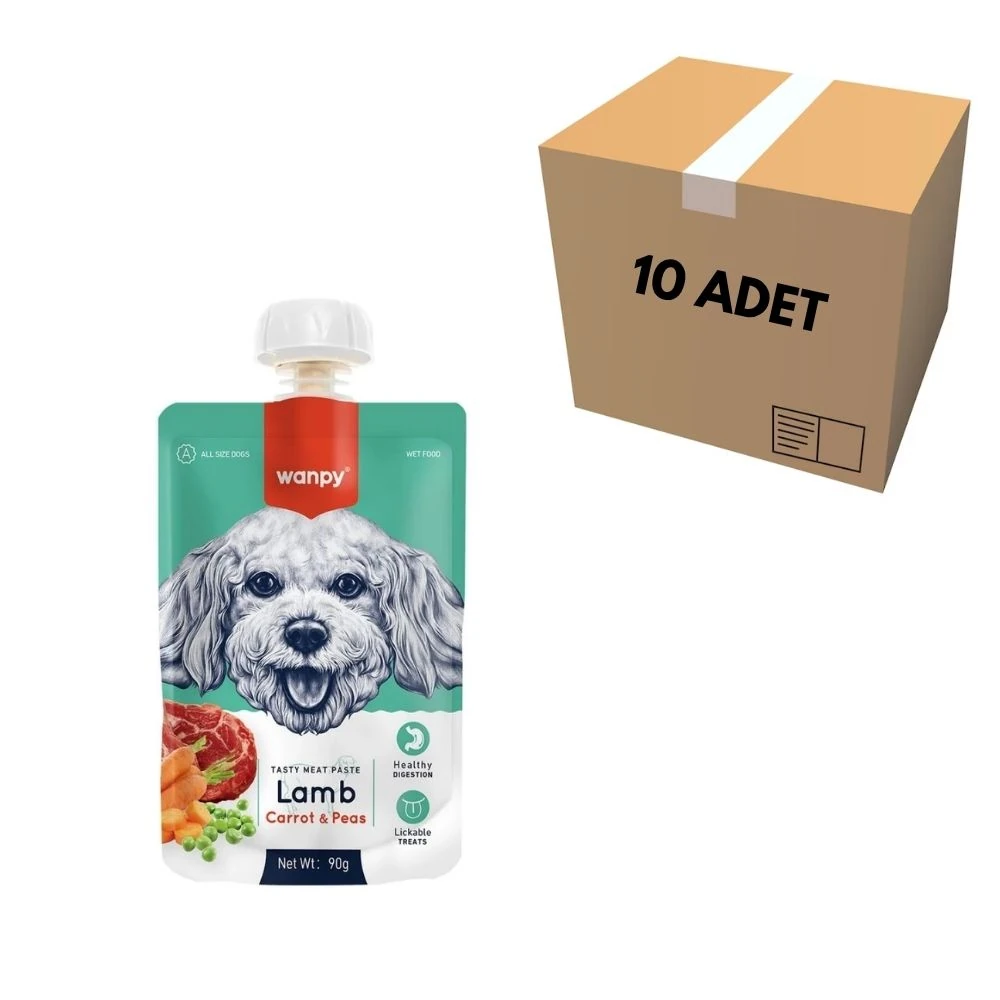 Wanpy Kuzulu & Havuçlu Köpek Et Ezmesi 90 GR (10 Adet)