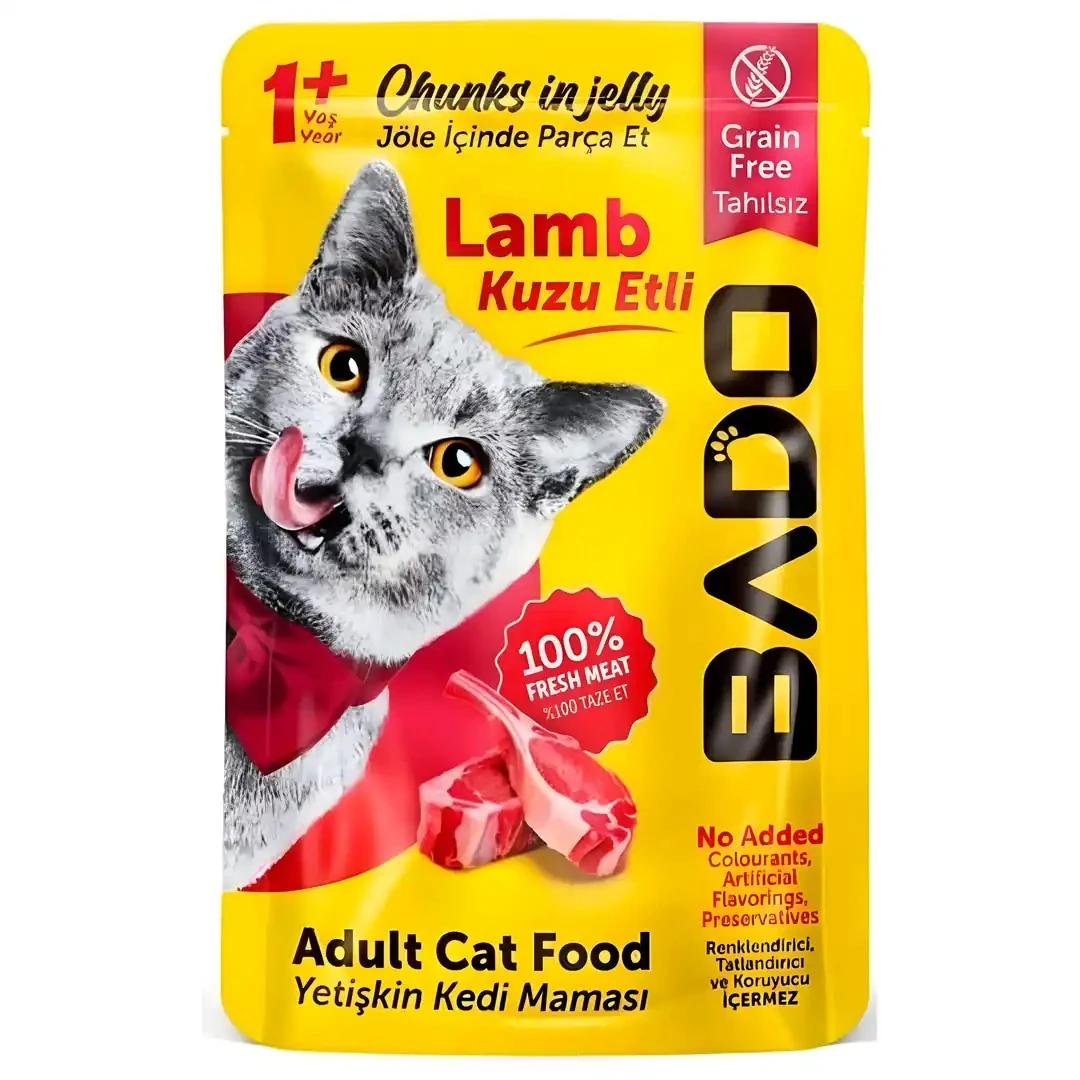 Bado Kuzu Etli Kedi Pouch 85 GR