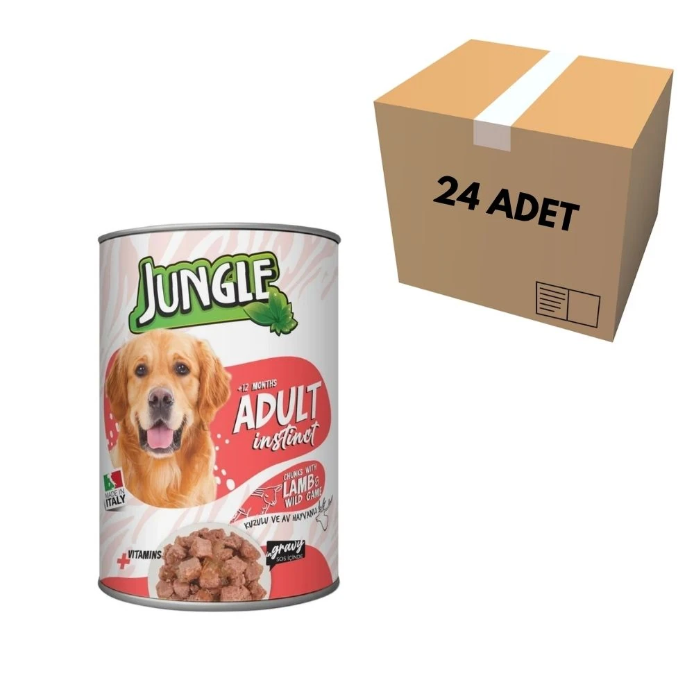 Jungle Biftekli & Sebzeli Köpek Konserve 415 GR (24 Adet)