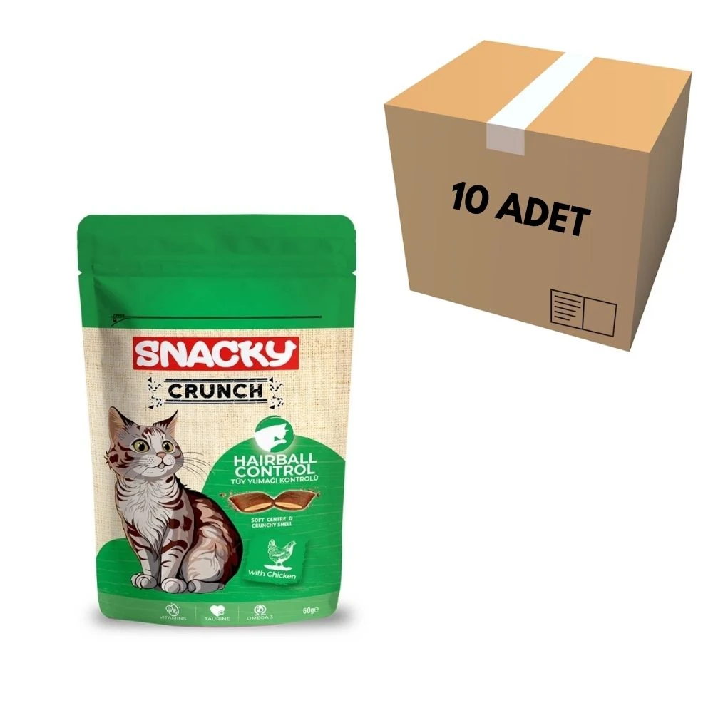 Snacky Hairball Control Tavuklu Kedi Crunch Ödül 60 GR (10 Adet)