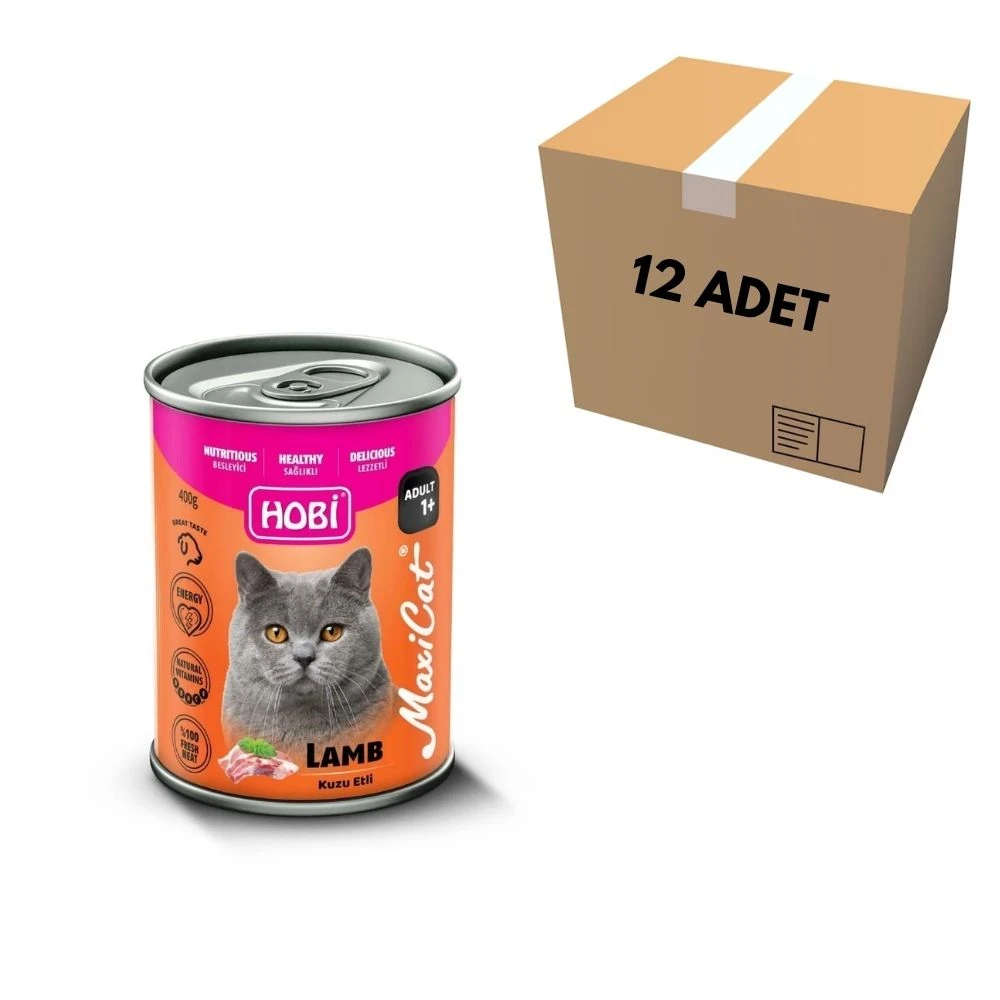 Hobi Kuzu Etli Kedi Konserve 400 GR (12 Adet)