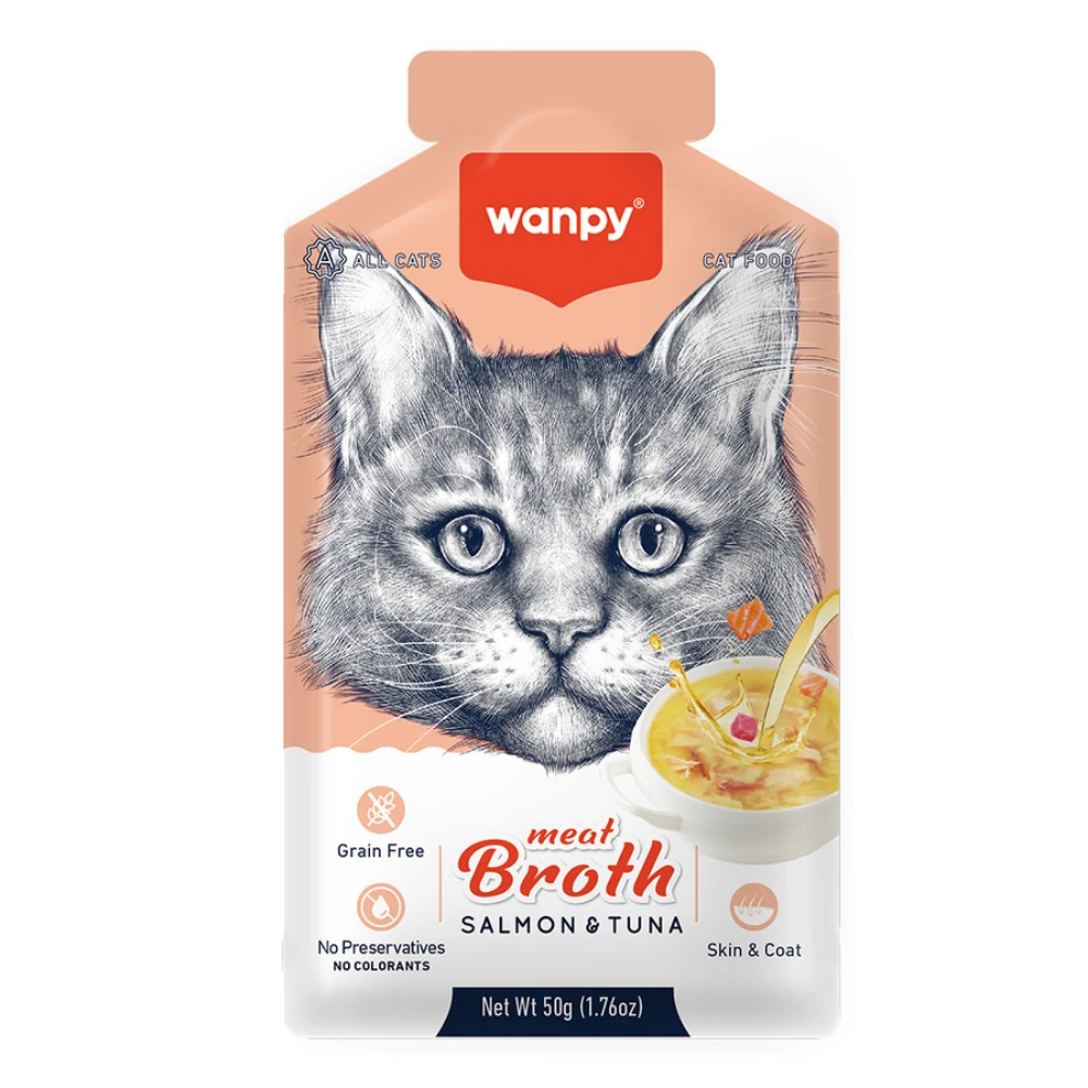 Wanpy Somon & Ton Balığı Eti Kedi Çorbası 50 GR