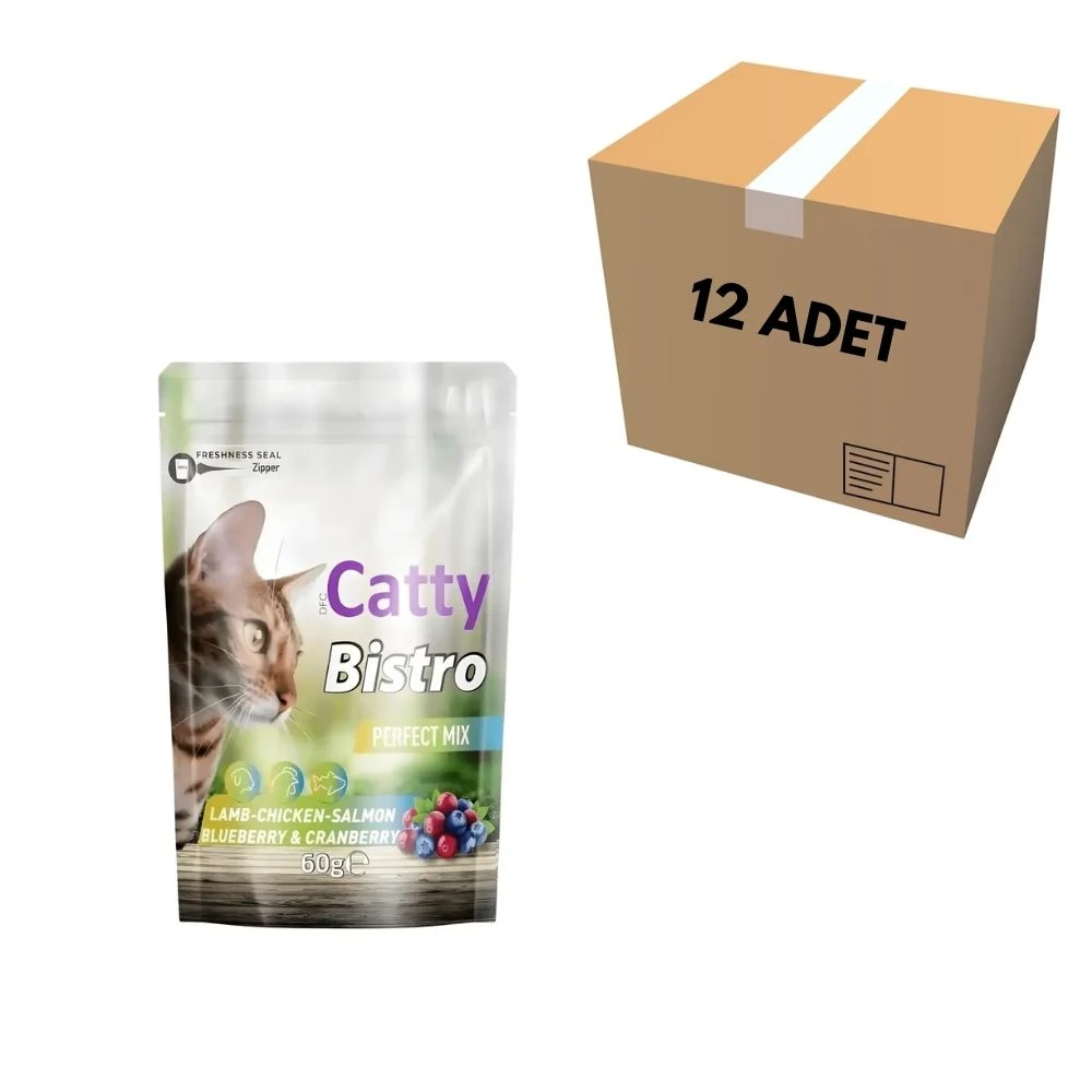 Catty Bistro Perfect Mix Karışık Kedi Ödül Maması 60 GR (12 Adet)