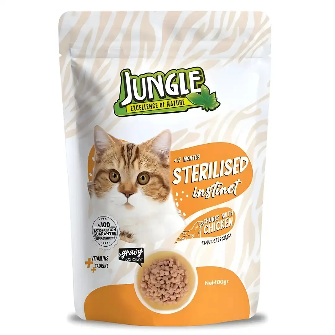Jungle Tavuklu Kısır Kedi Pouch 100 GR