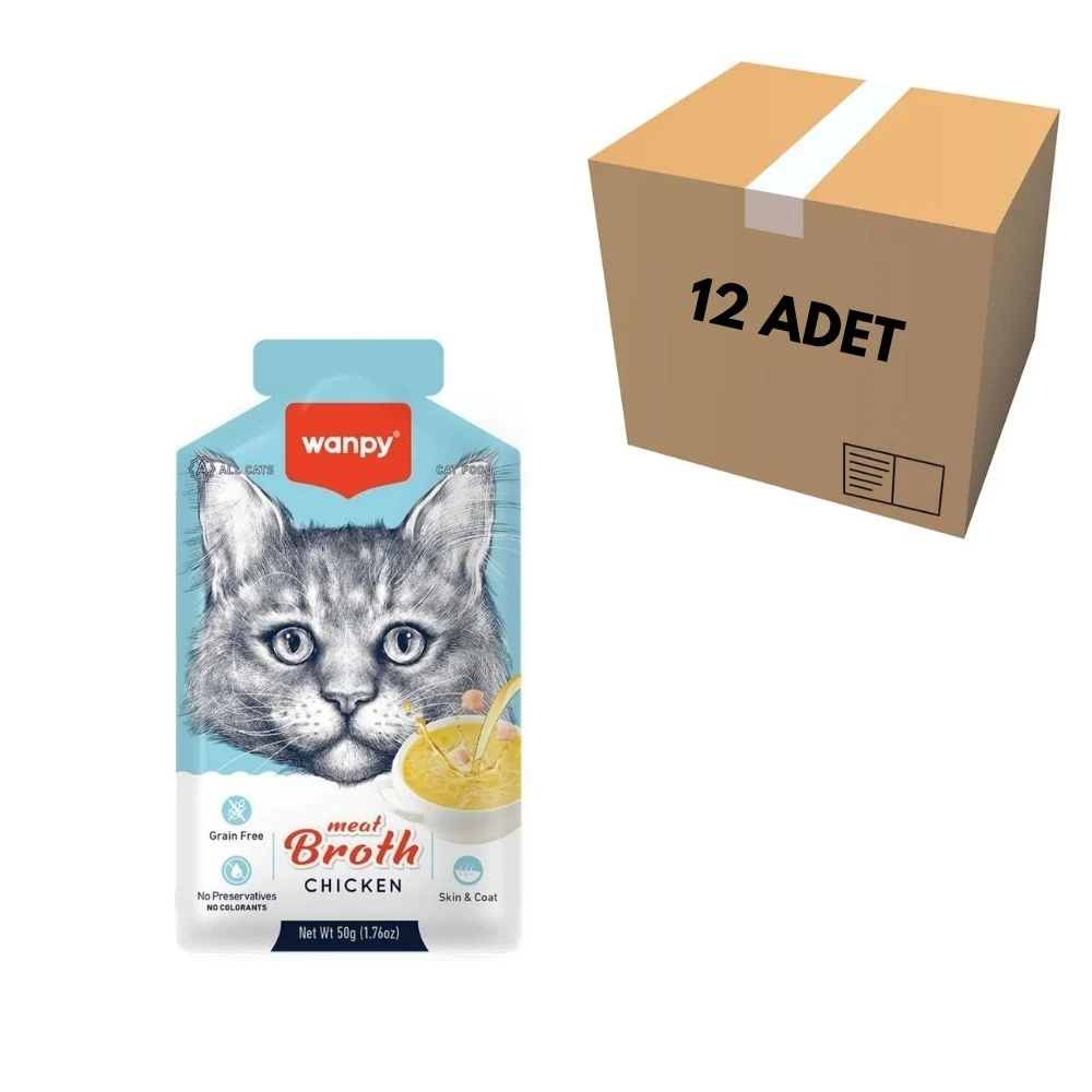 Wanpy Tavuk Etli Kedi Çorbası 50 GR (12 Adet)
