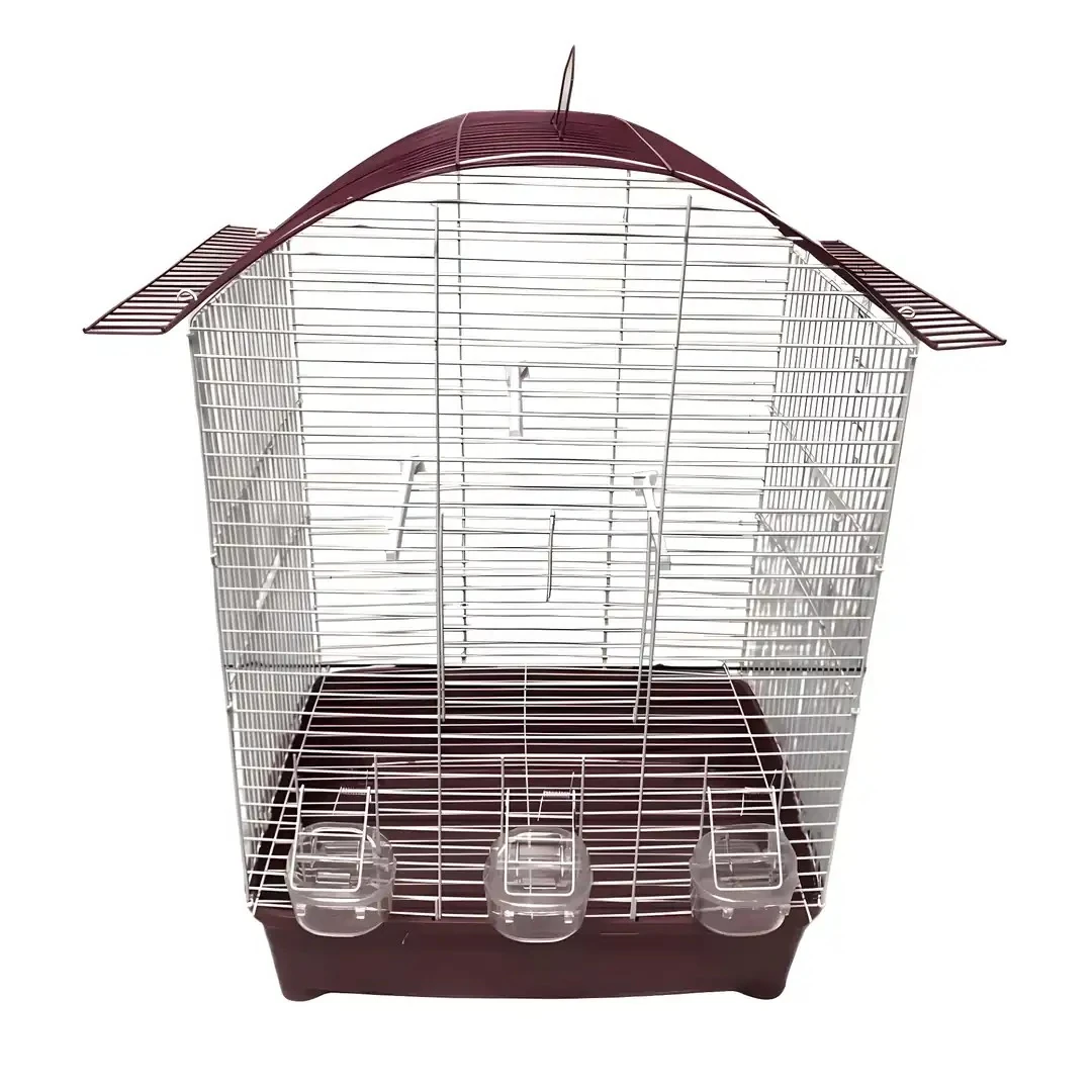 Jumbo Boy Oval ve Çatılı Kuş Kafesi (3 Kapı 3 Yemlik)