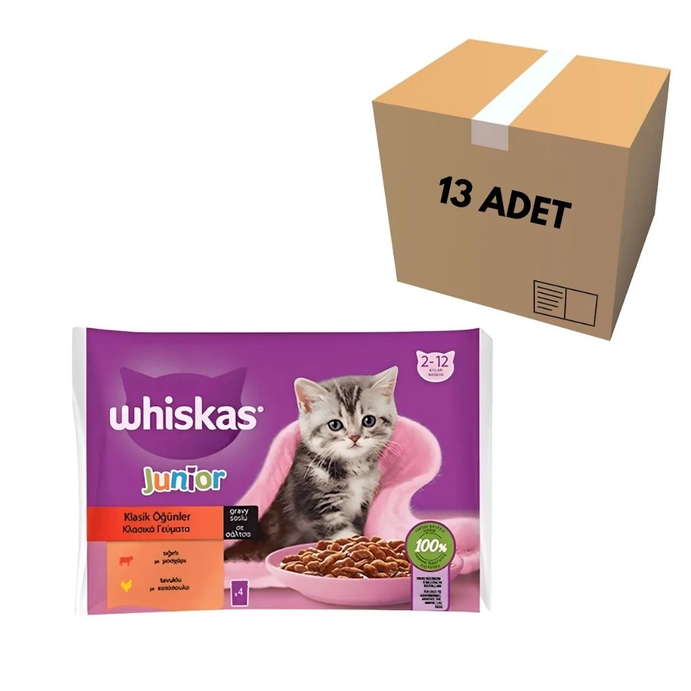 Whiskas Klasik Öğünler Yavru Kedi Pouch 340 GR (13 Adet)