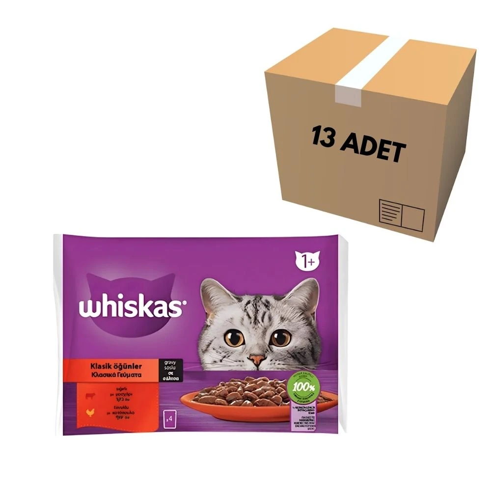 Whiskas Klasik Öğünler Kedi Pouch 340 GR (13 Adet)