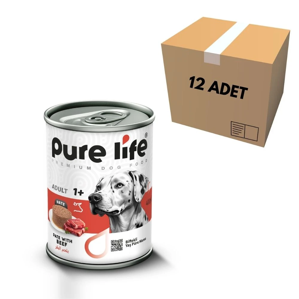 Purelife Sığır Etli Köpek Konservesi 400 GR (12 Adet)
