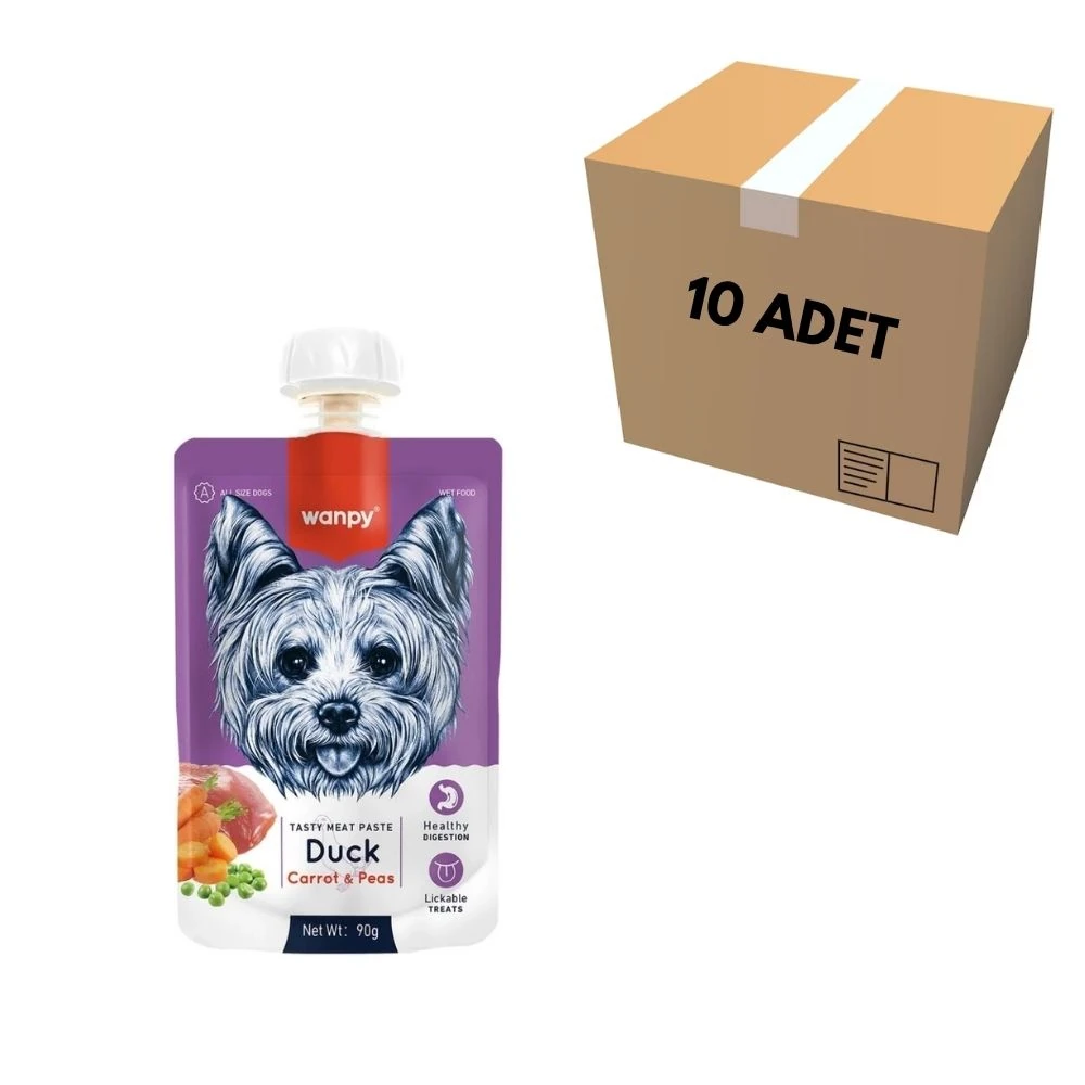 Wanpy Taze Ördekli & Havuçlu Köpek Et Ezmesi 90 GR (10 Adet)