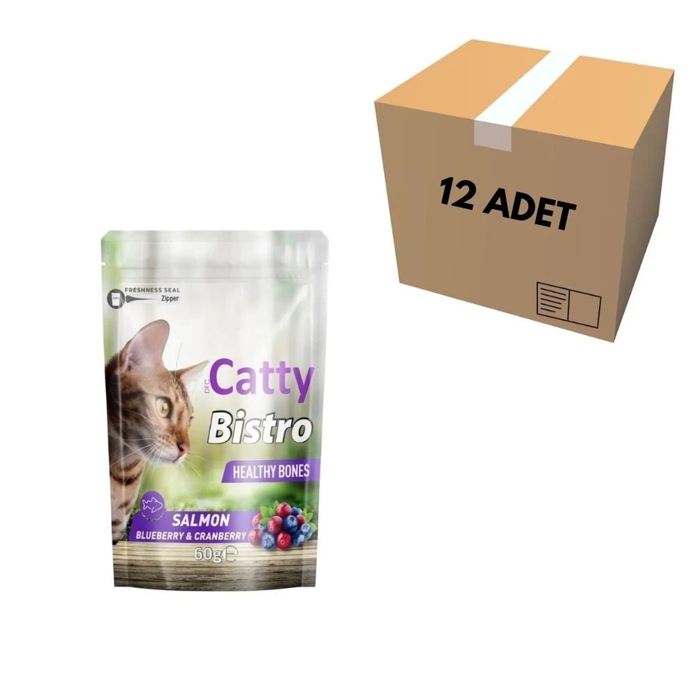 Catty Bistro Somonlu Kedi Ödül Maması 60 GR (12 Adet)