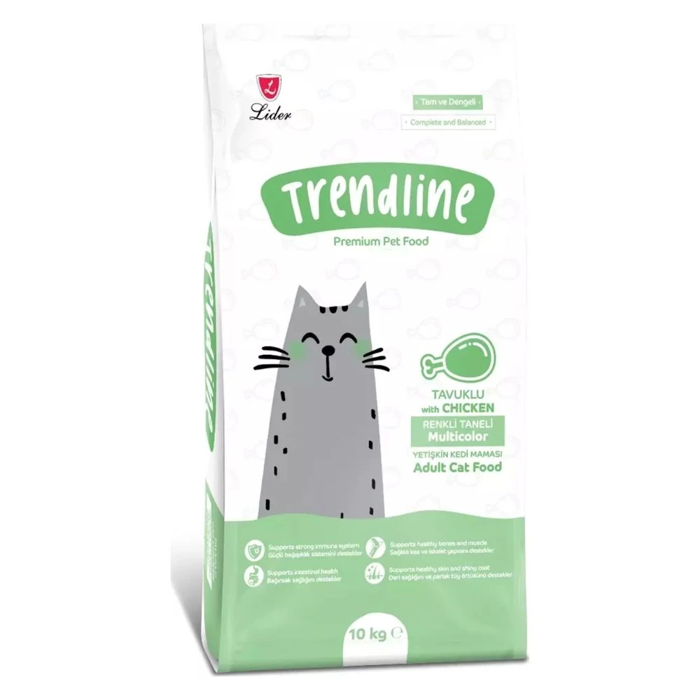 Trendline Adult Renkli Tane Tavuklu Yetişkin Kedi Maması 15 KG