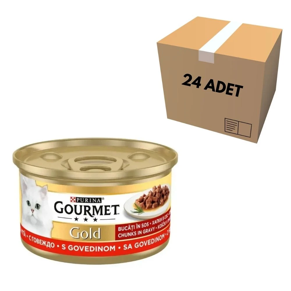 Purina Gourmet Sığır Etli Kedi Yaş Mama 85 GR (24 Adet)