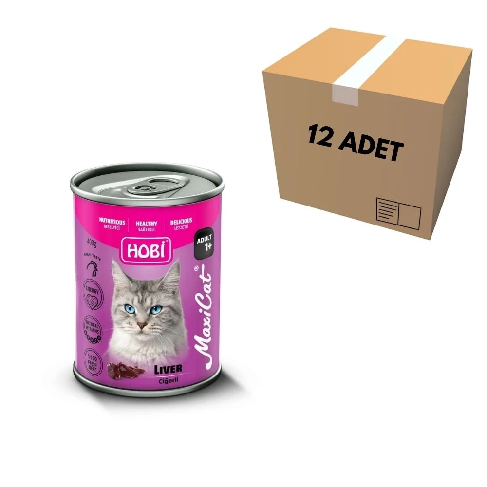 Hobi Ciğerli Kedi Konserve 400 GR (12 Adet)