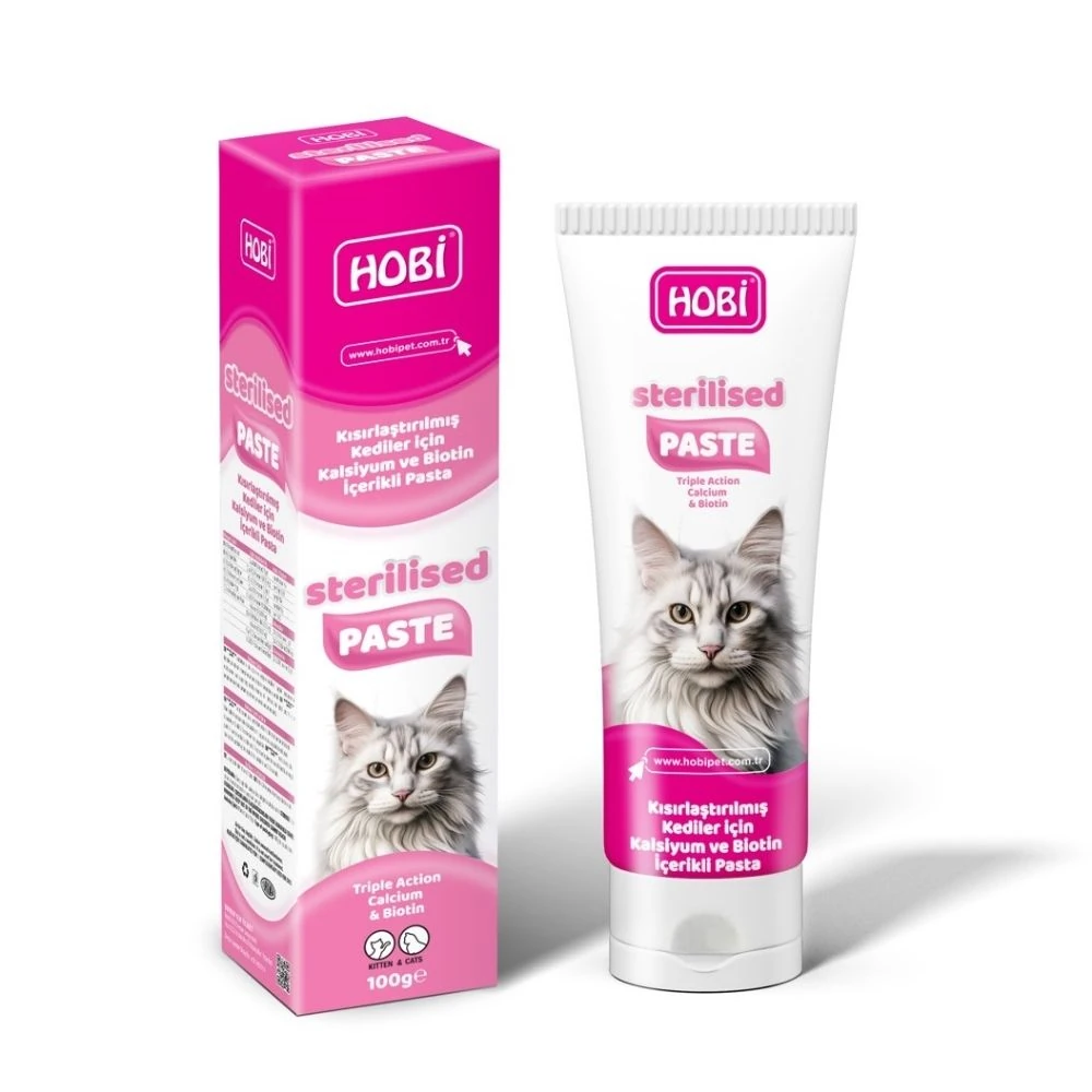 Hobi Sterilised Paste Kısır Kediler İçin Kalsiyum Ve Biotin Pastası 100 GR
