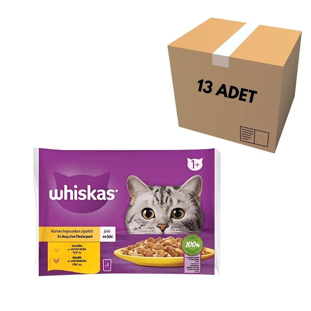 Whiskas Kümes Hayvanları Ziyafeti Kedi Pouch 340 GR (13 Adet)