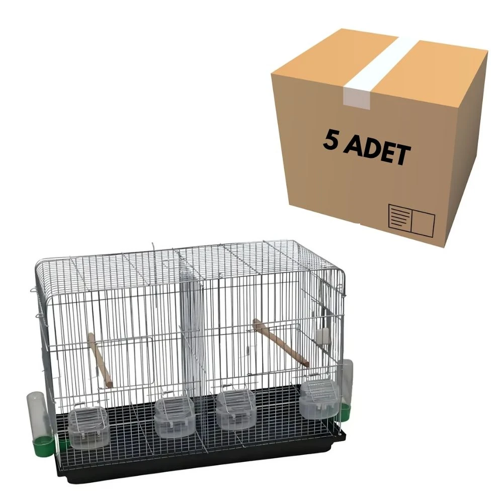 Çifthane Bölmeli Tek Tava Kuş Kafesi (5 Adet)