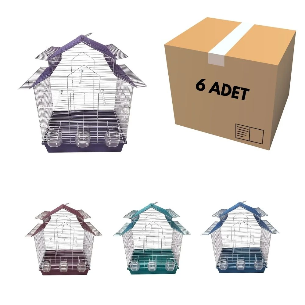 Villa Büyük Boy Kuş Kafesi 3 Kapı 3 Yemlik (6 Adet)