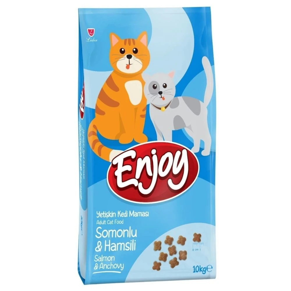 Enjoy Somonlu & Hamsili Yetişkin Kedi Maması 10 KG