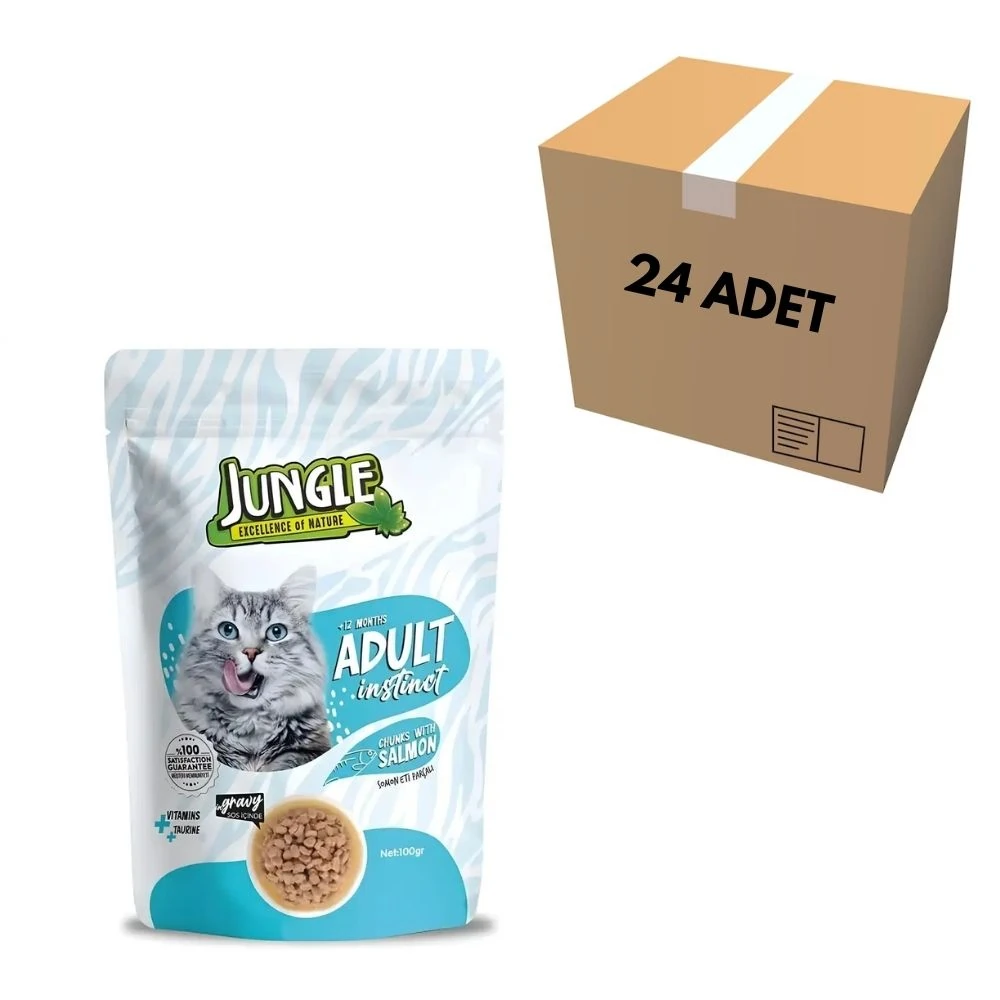 Jungle Somonlu Kedi Pouch 100 GR (24 Adet)