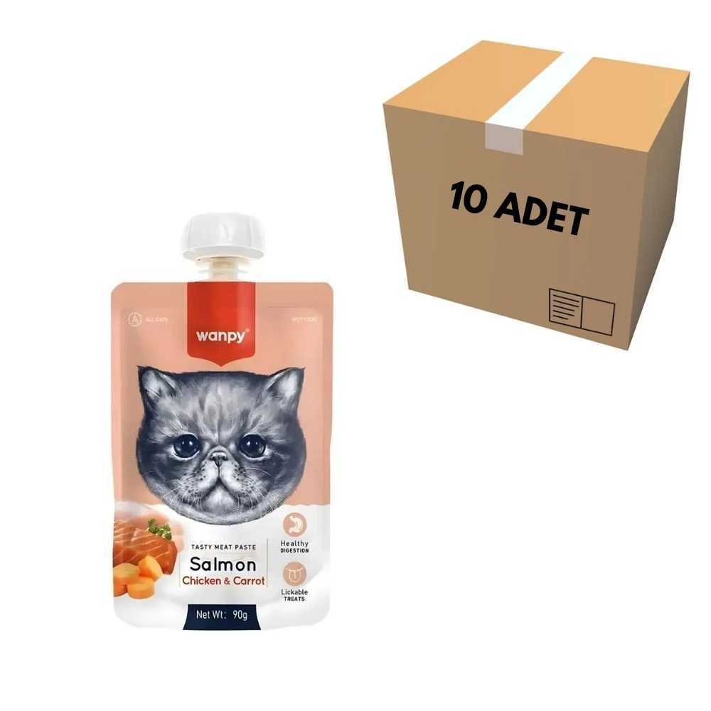 Wanpy Somonlu & Tavuklu Kedi Et Ezmesi 90 GR (10 Adet)