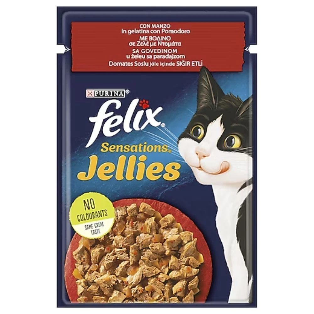 Purina Felix Sığır Etli & Domates Soslu Kedi Pouch 85 GR
