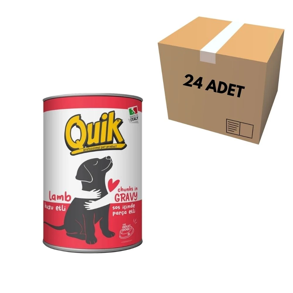 Quik Kuzu Etli Köpek Konserve 415 GR (24 Adet)