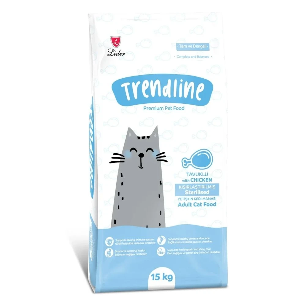 Trendline Tavuklu Kısırlaştırılmış Yetişkin Kedi Maması 15 KG