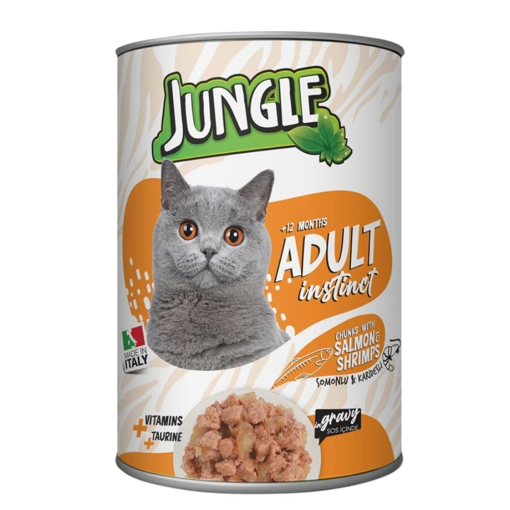 Jungle Somonlu & Karidesli Kedi Konserve 415 GR