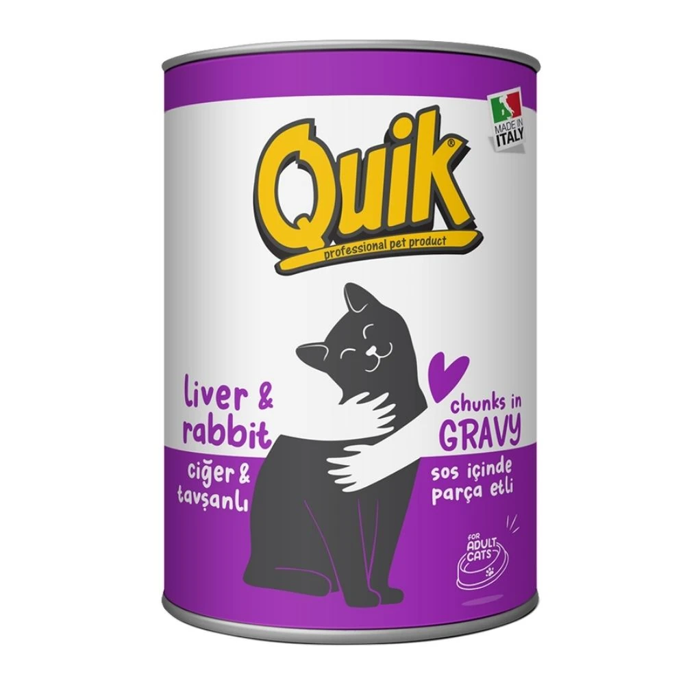 Quik Ciğerli & Tavşanlı Kedi Konserve 415 GR
