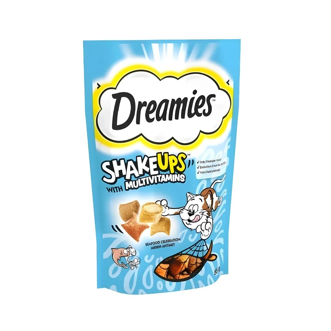 Dreamies Shake Ups Ton Balığı Somon Ve Karidesli Kedi Ödülü 55 GR