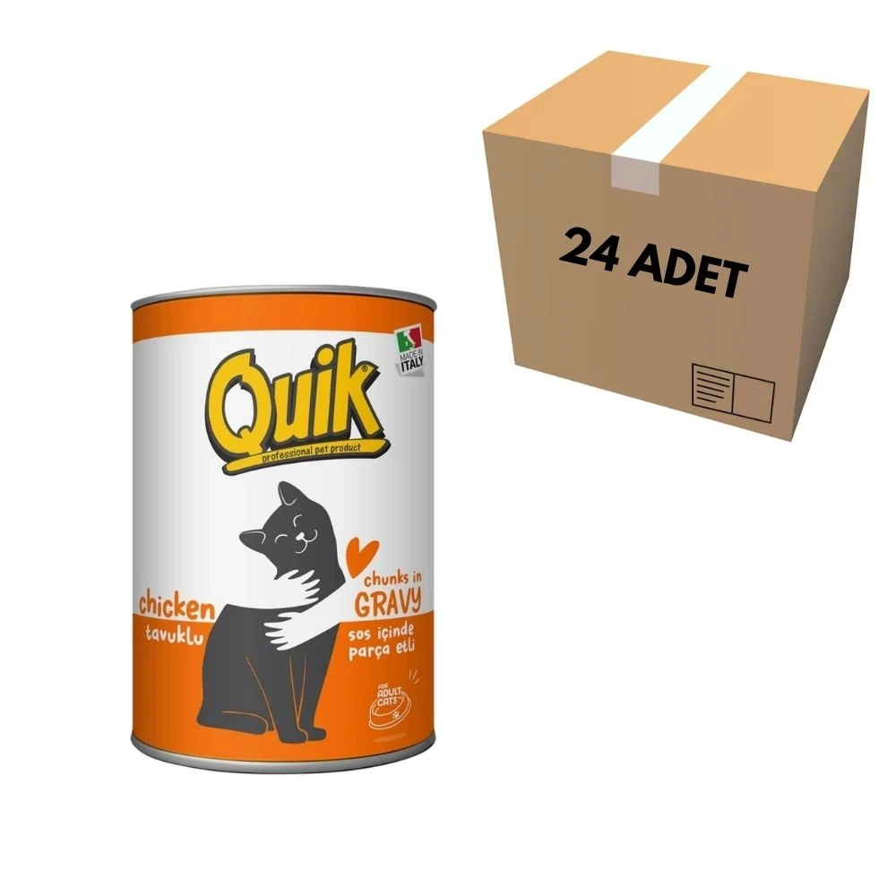 Quik Tavuklu Kedi Konserve 415 GR (24 Adet)