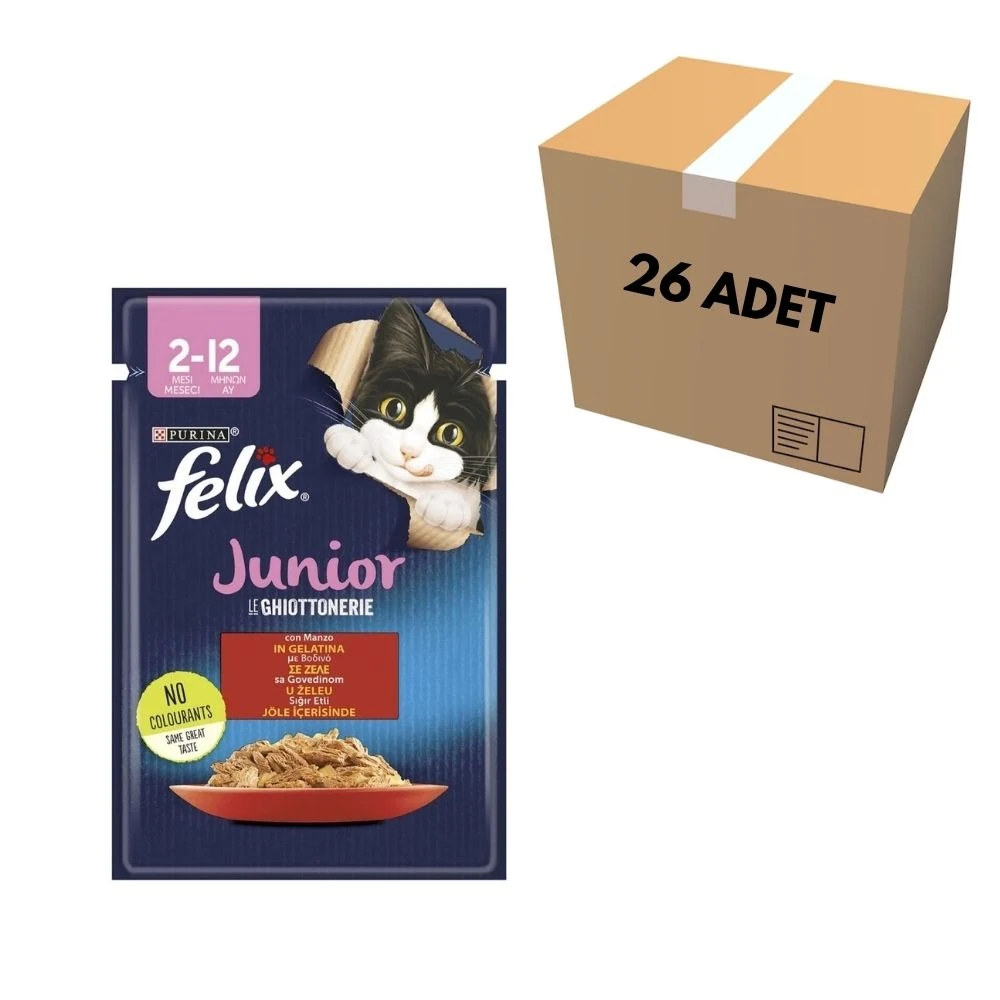 Purina Felix Sığır Etli Yavru Kedi Pouch 85 GR (26 Adet)