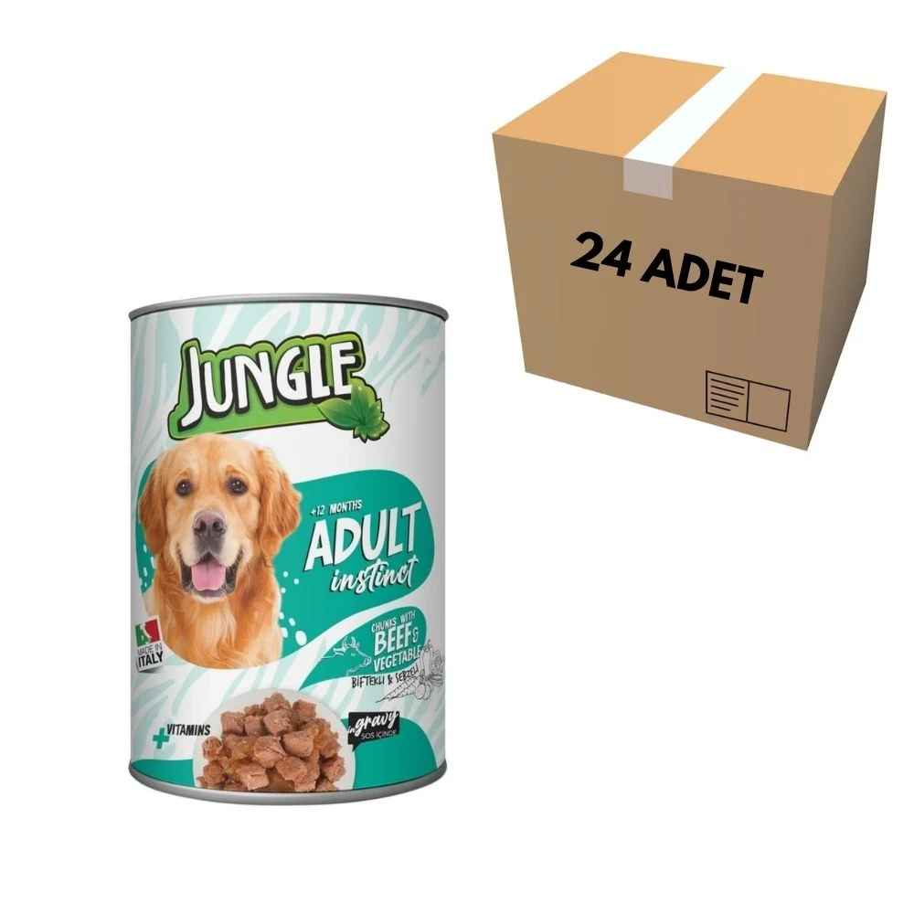 Jungle Kuzu Etli & Av Hayvanlı Köpek Konserve 415 GR (24 Adet)